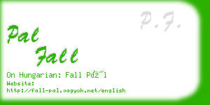 pal fall business card